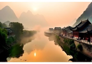 Walk Along Yangtze River Near Ancient Towns China Views