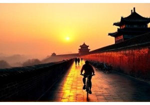 Xi’an’s Timeless Fusion: Cycling the Ancient Wall by Sunset