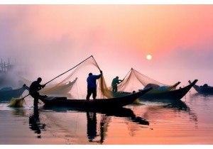 Dalian at Dawn: Fishermen