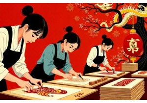 Learn Woodblock New Year Paintings in China