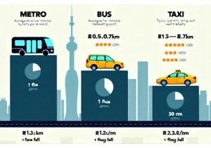 China transportation costs comparison between metro bus and taxi