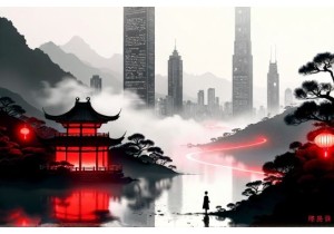 Cyberpunk China Meets Traditional Ink Painting Aesthetics