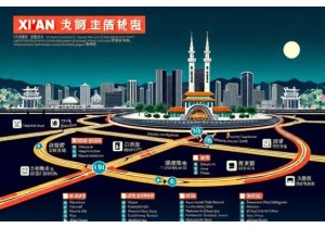 Bus routes in Xian covering Terracotta Warriors and Muslim Quarter