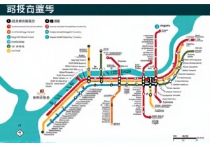 Subway map of Hangzhou featuring West Lake access and high speed rail links