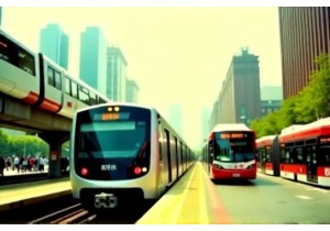 City transit in Tianjin with metro bus and Binhai light rail details