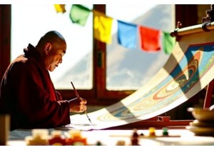 Chant Tibetan Buddhist Thangka Mantras During Sacred Art ...
